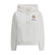 Geborduurde Monogram Hoodie met Kangoeroezak Casablanca , White , Dame...