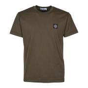 Groene Katoenen Jersey Korte Mouw Tee Stone Island , Green , Heren