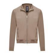 Leren en gebreid jack BomBoogie , Beige , Heren