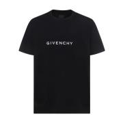 Katoenen Lichtgewicht Logo Print T-Shirt Givenchy , Black , Heren