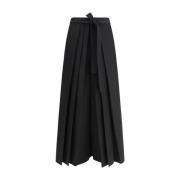 Flowing Wide Leg Pants met Knotted Sash Fabiana Filippi , Black , Dame...