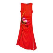 Lange Jurken Collectie in Viscose Mix Desigual , Red , Dames