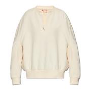 Sweatshirt met logo Marni , Beige , Dames