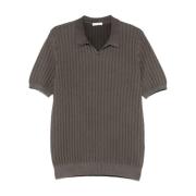 Gebreid Poloshirt in Donkergroen Boglioli , Gray , Heren