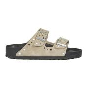 Platte Beige Sandalen met Verstelbare Gespsluitingen Birkenstock , Bei...