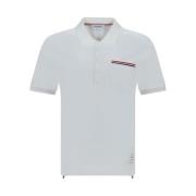 Klassiek Katoenen Poloshirt met Zak Thom Browne , White , Heren