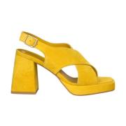 Kruisband Vierkante Hak Sandaal Alma EN Pena , Yellow , Dames