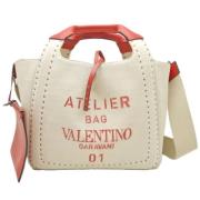 Pre-owned Canvas totes Valentino Vintage , White , Dames