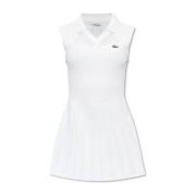 Jurk met logo Lacoste , White , Dames