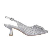 Raffia High Heel Schoen met Bloem Alma EN Pena , Gray , Dames