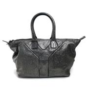 Pre-owned Leather handbags Yves Saint Laurent Vintage , Gray , Dames