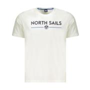 Minimalistisch Wit Katoenen Crew Neck T-Shirt North Sails , White , He...