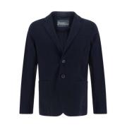 Double-Breasted Klassieke Revers Blazer Jas Herno , Blue , Heren