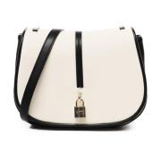 Witte Crossbody Tas met Hangslot Sluiting V73 , White , Dames