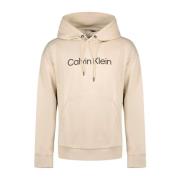 Logo Katoenen Hoodie Calvin Klein , Beige , Heren