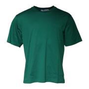 Groene Katoenen T-shirt met Logodetails Dolce & Gabbana , Green , Here...