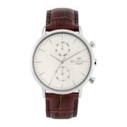 Roestvrijstalen leren band horloge Ben Sherman , Brown , Heren