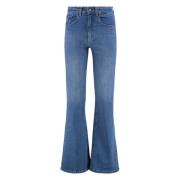 Boot-cut jeans met logopatches Lois , Blue , Dames