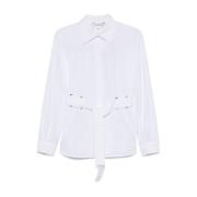 Witte Stijlvolle Shirt met Verborgen Knopen Max Mara , White , Dames