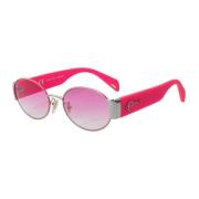 Ovale Roze Metalen Zonnebril Police , Pink , Dames