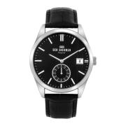 Luxe Leren Quartz Horloge Zwarte Wijzerplaat Ben Sherman , Black , Her...