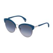 Cat Eye Goud Metalen Zonnebril Vrouwen Police , Blue , Dames