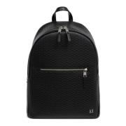 Logo Patroon Rits Rugzak Multipockets Armani Exchange , Black , Heren