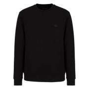 Zwart Crew-Neck Sweatshirt Essentials Armani , Black , Heren