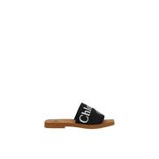 Vierkante Neus Platte Sandalen Chloé , Black , Dames