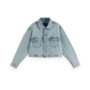 Korte Denim Trucker Jack Blauw Scotch & Soda , Blue , Dames