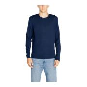 Klassieke Merino Wol Crewneck Sweater Calvin Klein , Blue , Heren