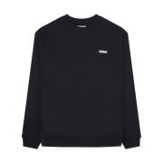 Ganbei Crew Sweatshirt Woodbird , Black , Heren