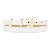 Smalle witte riem met reliëf monogrammen Kazar , White , Dames