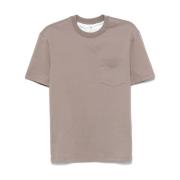 Bruine Katoenen T-shirt met Woestijnrat Zak Brunello Cucinelli , Brown...