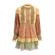 Ruche Rok Katoenen Jurk Elegant Ontwerp Valentino , Multicolor , Dames