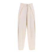 Wijde broek met zwevende panelen Ami Paris , White , Dames