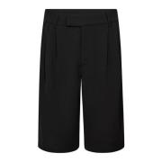 Plooi Bermuda Shorts Zwart Co'Couture , Black , Dames