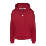 Basis hoodie met badge Tommy Jeans , Red , Heren