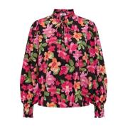 Bloemenprint hoge hals blouse Jacqueline de Yong , Multicolor , Dames