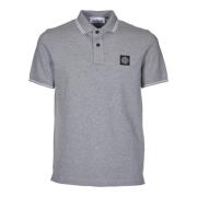 Organische katoenen polo met logo kompas Stone Island , Gray , Heren