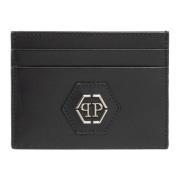 Hexagon Kaarthouder met Logo Philipp Plein , Black , Heren