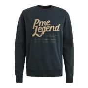 Ronde Hals Peached Terry Sweater PME Legend , Blue , Heren