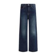 Klassieke Straight-Leg Jeans met Riemlussen Khaite , Blue , Dames