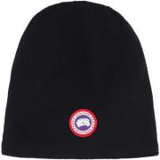 Geribbelde wollen muts met logopatch Canada Goose , Black , Heren