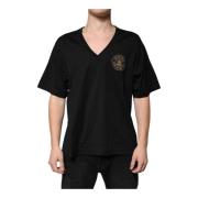 Zwarte Katoenen Logo T-shirt Dolce & Gabbana , Black , Heren