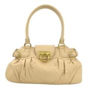 Pre-owned Leather handbags Salvatore Ferragamo Pre-owned , Beige , Dam...