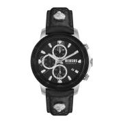 Bicoccca Stainless Leren Band Horloge Versus Versace , Black , Heren