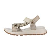 Platte Sandalen met Versiering Hispanitas , Beige , Dames