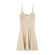 Beige Jurk Aw24 Damesmode Versace , Beige , Dames