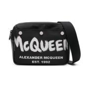 Zwarte Schoudertas voor Mannen Alexander McQueen , Black , Heren